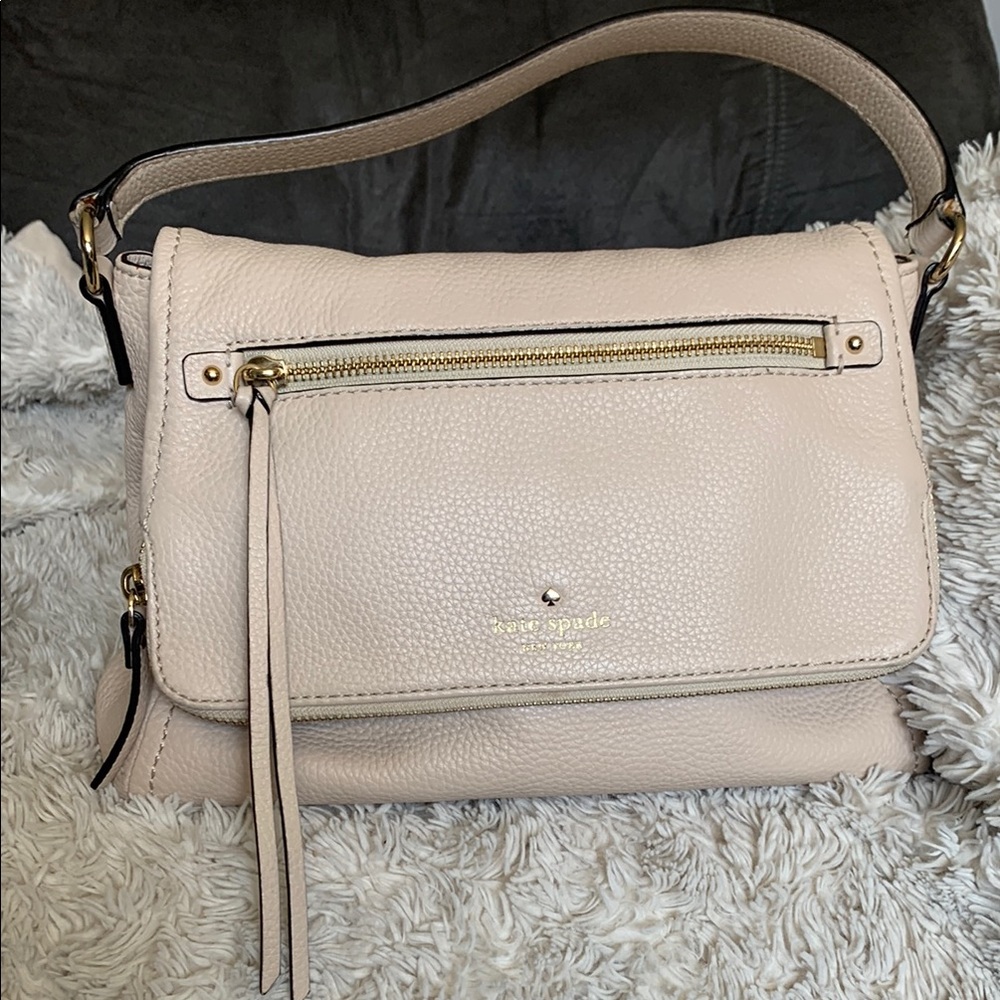 Kate Spade Devyn Cream Leather Shoulder Bag